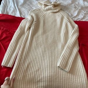 Knit White Sweater Dress
